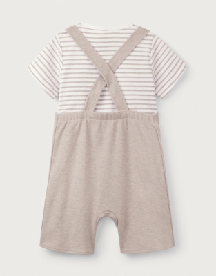 Organic Cotton Jersey Dungarees & T-Shirt Set (18mths–6yrs)