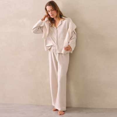 Organic Cotton Jersey Fine Stripe Relaxed Pyjama Set