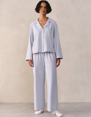 Organic Cotton Jersey Fine Stripe Relaxed Pyjama Set