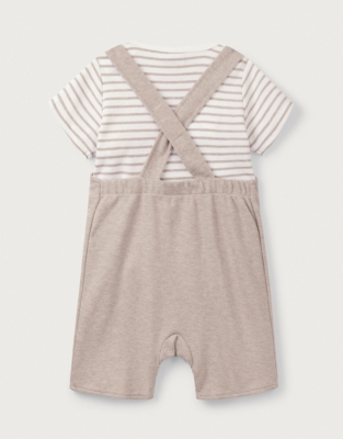 Organic Cotton Jersey Overalls & T-Shirt Set (0–18mths)