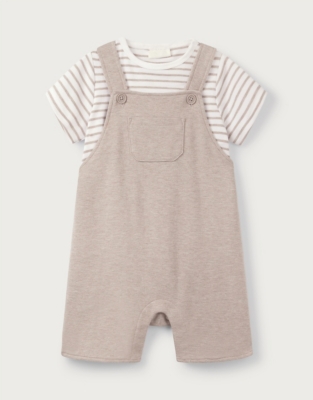 Organic Cotton Jersey Overalls & T-Shirt Set (0–18mths)