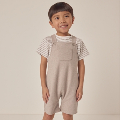 Organic Cotton Jersey Overalls & T-Shirt Set (18mths–6yrs)