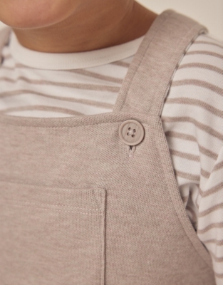 Organic Cotton Jersey Overalls & T-Shirt Set (18mths–6yrs)
