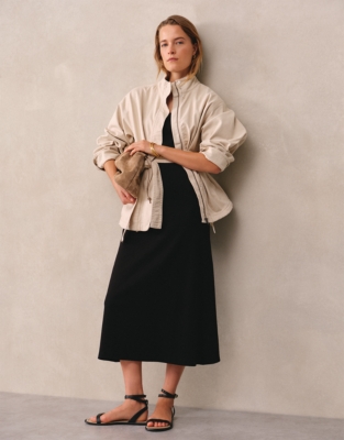 Organic Cotton Jersey Ribbed T-Shirt Dress