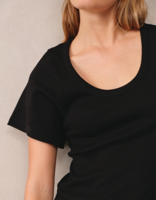 Organic Cotton Jersey Ribbed T-Shirt Dress