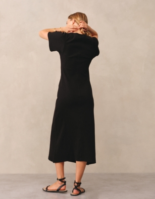 Organic Cotton Jersey Ribbed T-Shirt Dress