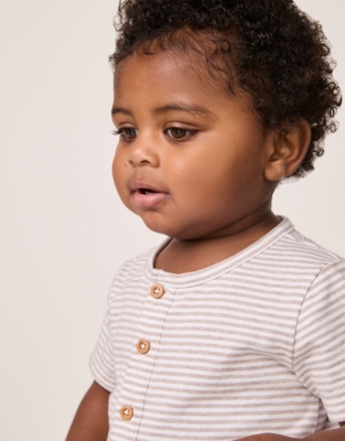 Organic Cotton Jersey Striped Romper (0–24mths)
