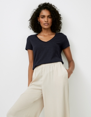 Organic Cotton Jersey VNeck TShirt The White Collection The White