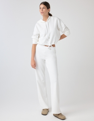 Organic Cotton Jersey Wide Leg Trousers