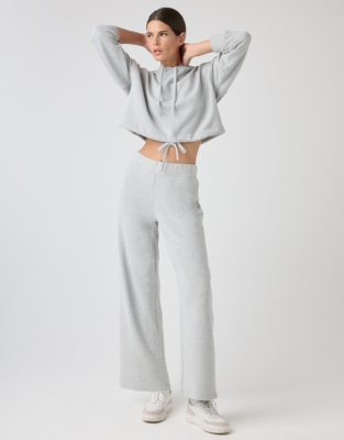 Organic Cotton Jersey Wide Leg Trousers