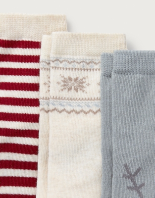 Organic Cotton Jingles & Fair Isle Socks - Set of 3
