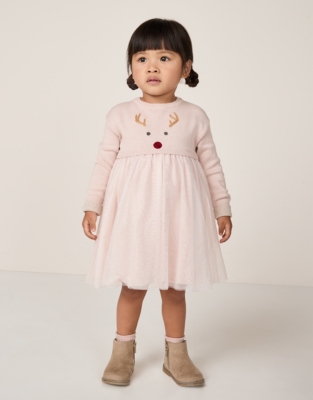 Organic Cotton Jingles Knit & Tulle Dress (0–4yrs)