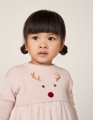 Organic Cotton Jingles Knit & Tulle Dress (0–4yrs)