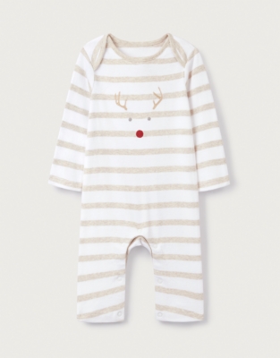 Organic Cotton Jingles Neutral Stripe Sleepsuit (0–24mths)