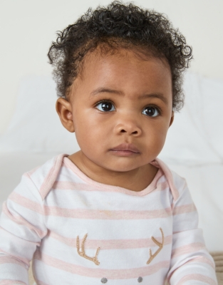 Organic Cotton Jingles Pink Stripe Sleepsuit (0–24mths)