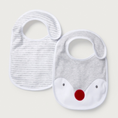 Organic Cotton Jingles Reindeer Bibs – Set of 2