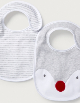 Organic Cotton Jingles Reindeer Bibs – Set of 2