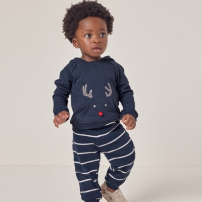 Organic Cotton Jingles Reindeer Hoodie & Joggers Set (0–18mths)