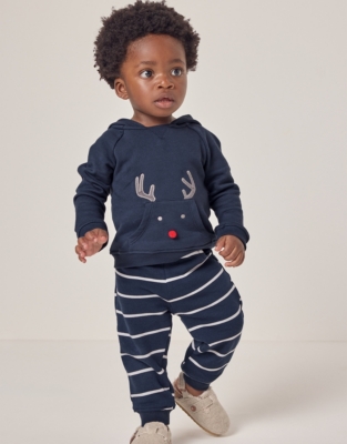 Organic Cotton Jingles Reindeer Hoodie & Joggers Set (0–18mths)