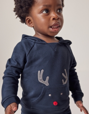 Organic Cotton Jingles Reindeer Hoodie & Joggers Set (0–18mths)