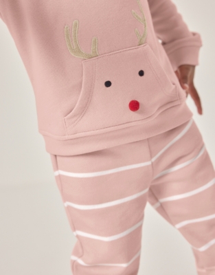 Organic Cotton Jingles Reindeer Hoodie & Joggers Set (0–18mths)