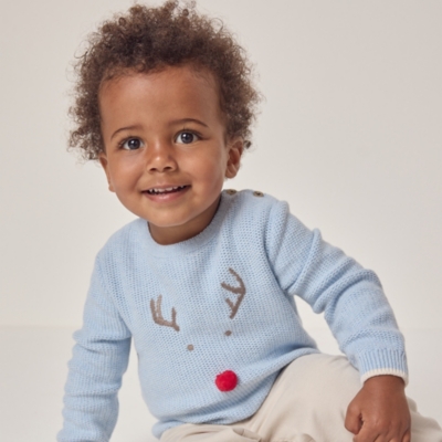 Organic Cotton Jingles Reindeer Jumper (0–18mths)