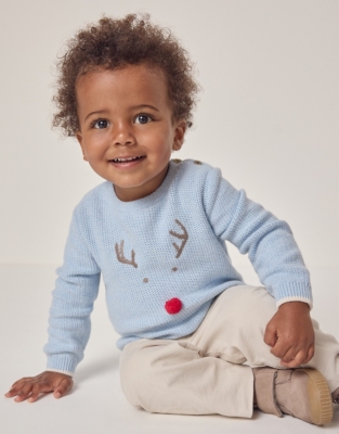 Organic Cotton Jingles Reindeer Jumper (0–18mths)