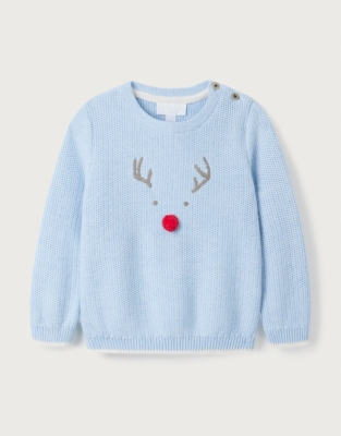 Organic Cotton Jingles Reindeer Jumper (0–18mths)