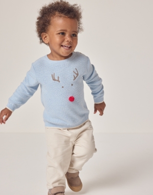 Organic Cotton Jingles Reindeer Jumper (0–18mths)