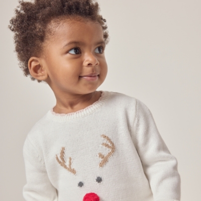 Organic Cotton Jingles Reindeer Jumper (0–18mths)