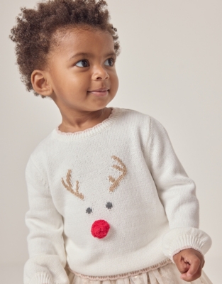 Organic Cotton Jingles Reindeer Jumper (0–18mths)