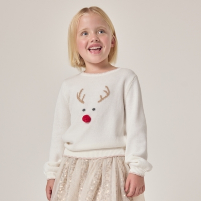 Organic Cotton Jingles Reindeer Jumper (18mths–6yrs)