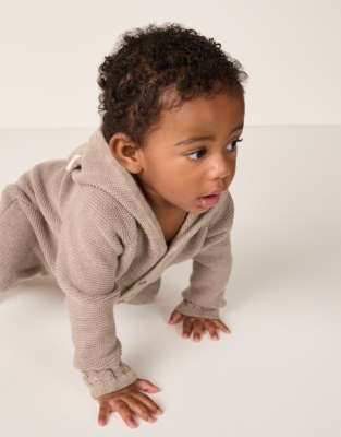 Organic Cotton Jingles Reindeer Knitted Romper (0–24mths)