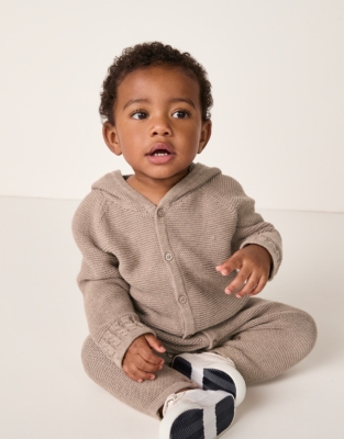 Organic Cotton Jingles Reindeer Knitted Romper (0–24mths)