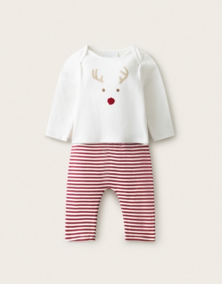 Organic-Cotton Jingles Stripe Pyjamas (0–2yrs)