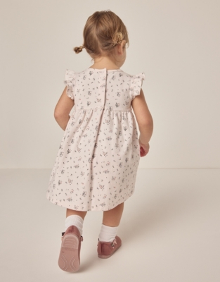 Organic Cotton Josie Floral Frill Sleeveless Jersey Dress (0–18mths)