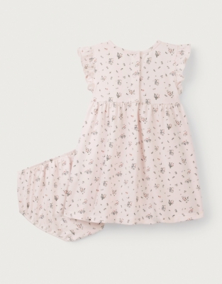 Organic Cotton Josie Floral Frill Sleeveless Jersey Dress (0–18mths)