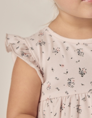 Organic Cotton Josie Floral Frill Sleeveless Jersey Dress (0–18mths)