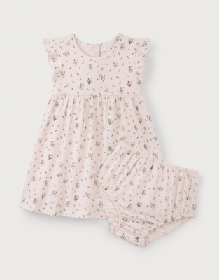 Organic Cotton Josie Floral Frill Sleeveless Jersey Dress (0–18mths)