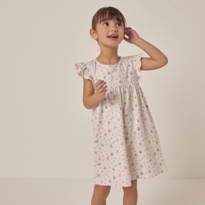 Organic Cotton Josie Floral Frill Sleeveless Jersey Dress (18mths–6yrs)