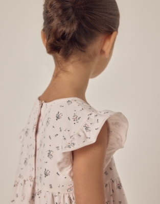 Organic Cotton Josie Floral Frill Sleeveless Jersey Dress (18mths–6yrs)