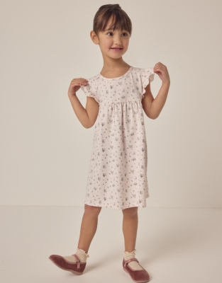 Organic Cotton Josie Floral Frill Sleeveless Jersey Dress (18mths–6yrs)