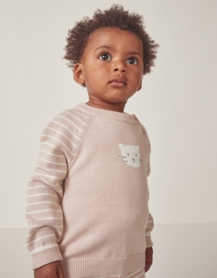 Organic Cotton Kitten Jumper (0–18mths)