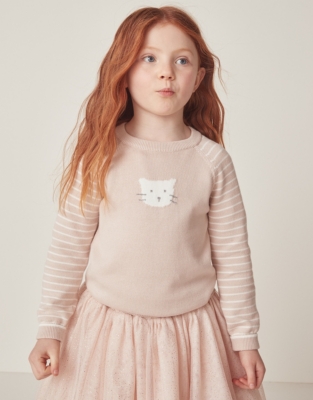 Organic Cotton Kitten Jumper (18mths-6yrs)