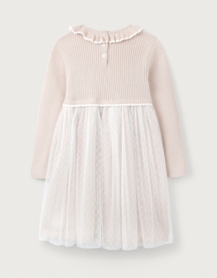 Organic Cotton Knit And Tulle Dress (0–18mths)