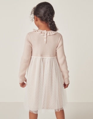 Organic Cotton Knit And Tulle Dress (18mths–6yrs)