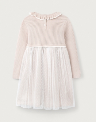 Organic Cotton Knit And Tulle Dress (18mths–6yrs)