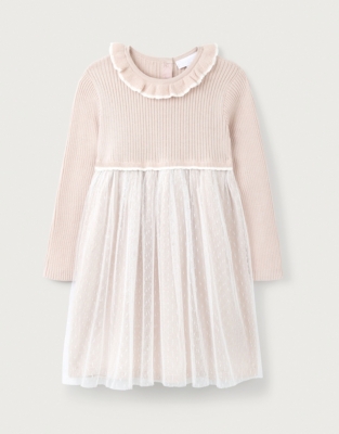 Organic Cotton Knit And Tulle Dress (18mths–6yrs)
