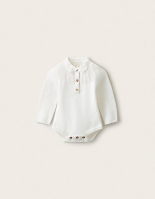 Organic-Cotton Knitted Bodysuit (0–2yrs)