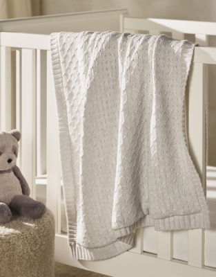 Organic Cotton Knitted Fleece Lined Blanket